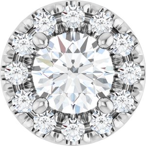 14K White Gold Round 4.1Mm Gh Si1-Si2 1/3 Ctw Lab Grown Diamond Pendant