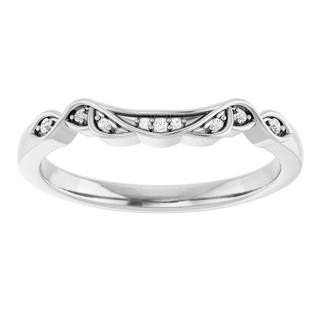 14K White Or Yellow Gold All Shapes Si2-Si3, G-H Polished .03 Ctw Natural Diamond Matching Band, Size 7