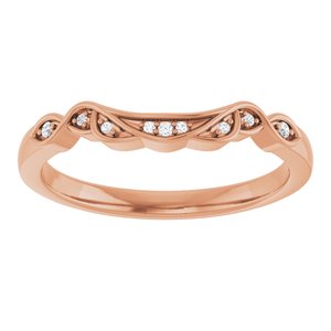 14K Rose Gold Round 1 Mm Polished .03 Ctw Natural Diamond Matching Band Size 7