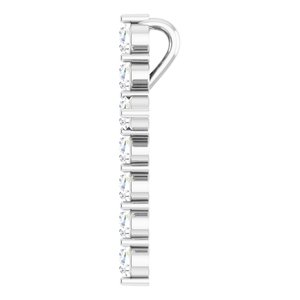 14K White Gold Round Si1-Si2, G-H Polished Lab-Grown Diamond Cross Pendant