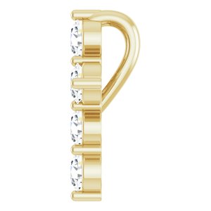 14K Yellow Gold Round Si1-Si2, G-H Polished Lab-Grown Diamond Cross Pendant