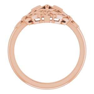 14K Rose Gold Polished Vintage-Inspired Ring Size 7