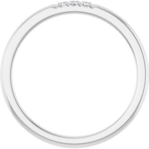 14K White Gold Round 1.5 Mm Polished .04 Ctw Natural Diamond Anniversary Band Size 7