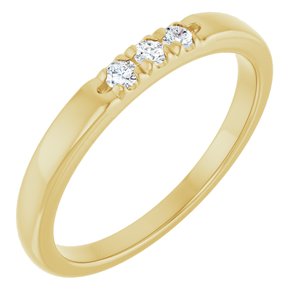 14K Yellow Gold Round 2 Mm Polished 0.08 Ctw Lab-Grown Diamond Anniversary Band Size 7