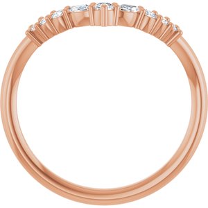 14K Rose Gold Polished 1/5 Ctw Lab-Grown Diamond Contour Band Size 7