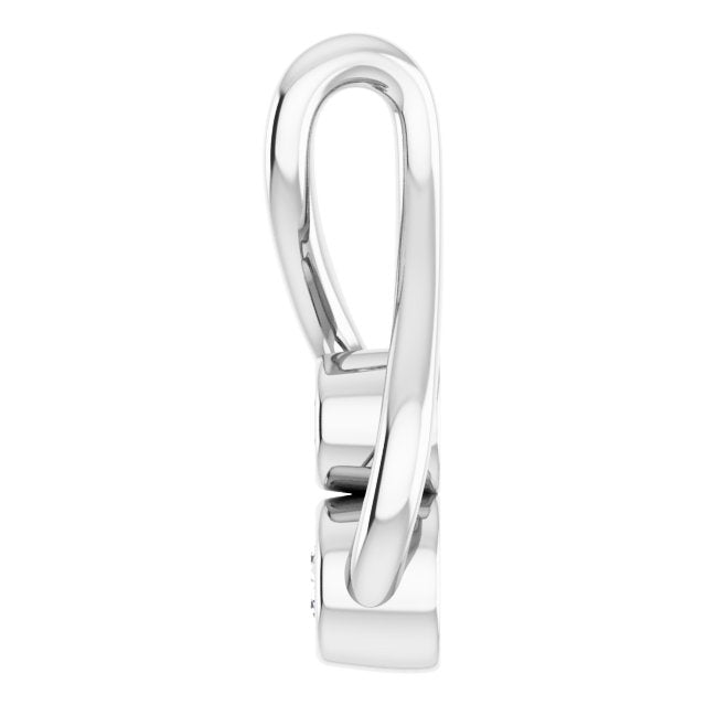 14K White Gold Round  2.2Mm  I1, G-H Polished .07 Ctw Natural Diamond Hold You Forever Pendant