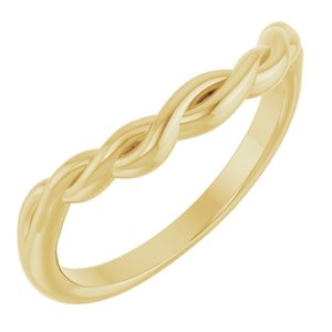 14K Yellow Gold Polished Twisted Contour Band Size 7
