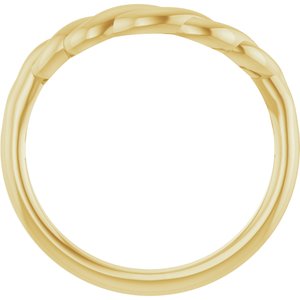 14K Yellow Gold Polished Twisted Contour Band Size 7