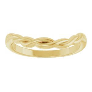 14K Yellow Gold Polished Twisted Contour Band Size 7