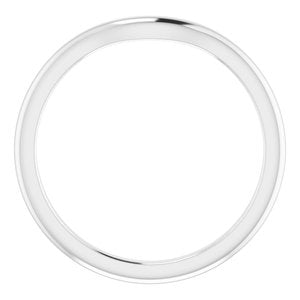 14K White Gold Round 5.8 Mm Polished Matching Band Size 7