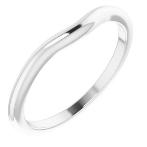 14K White Gold Round 5.8 Mm Polished Matching Band Size 7