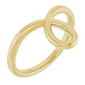 14K Yellow Gold Polished Looped Bypass Ring Size 7