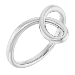 14K White Gold Polished Looped Bypass Ring Size 7