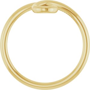14K Yellow Gold Polished Looped Bypass Ring Size 7