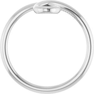 14K White Gold Polished Looped Bypass Ring Size 7