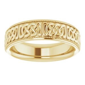 14K Yellow Or White Or Rose Gold Or Sterling Silver Or Platinum 6 mm Celtic-Inspired Band