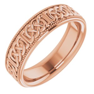 14K Yellow Or White Or Rose Gold Or Sterling Silver Or Platinum 6 mm Celtic-Inspired Band