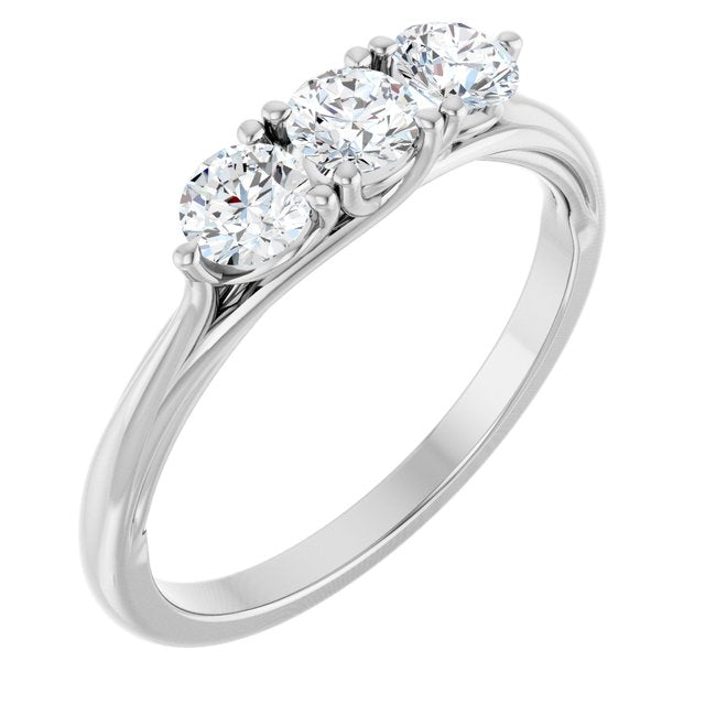 14K White Gold Round 3.8 Mm Polished 5/8 Ctw Lab-Grown Diamond Anniversary Band, Size 7