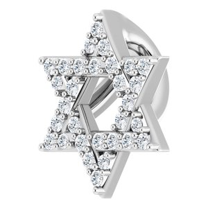 14K White Gold Round 1Mm Gh I1 1/10 Ctw Natural Diamond Star Of David Pendant