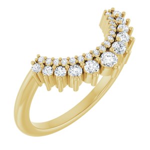 14K Yellow Gold Round 2.2 Mm F+ Vs 1/4 Ctw Lab-Grown Diamond Contour Band Size 7