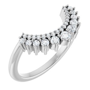Platinum Round 2.2 Mm F+ Vs 1/4 Ctw Lab-Grown Diamond Contour Band Size 7