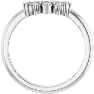 14K White Gold Round 2.2 Mm F+ Vs 1/6 Ctw Lab-Grown Diamond Contour Band Size 7