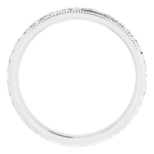 14K White Gold 3 Mm Polished Patterned Band Size 7