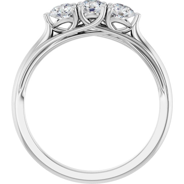 14K White Gold Round 3.8 Mm Polished 5/8 Ctw Lab-Grown Diamond Anniversary Band, Size 7