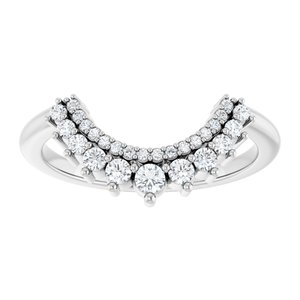 Platinum Round 2.2 Mm F+ Vs 1/4 Ctw Lab-Grown Diamond Contour Band Size 7