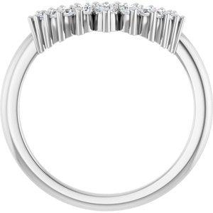 14K White Gold Round 2.2 Mm F+ Vs 1/4 Ctw Lab-Grown Diamond Contour Band Size 7