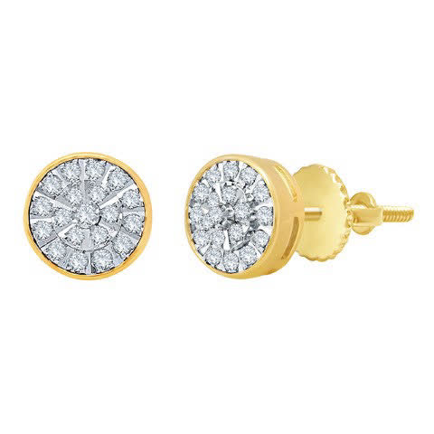 10K Yellow Gold 0.19 Cttw Diamond Earring