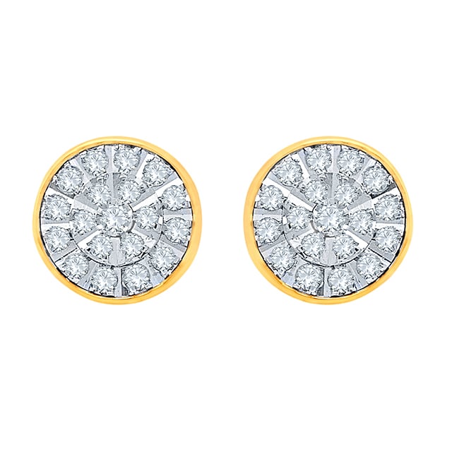 10K Yellow Gold 0.19 Cttw Diamond Earring