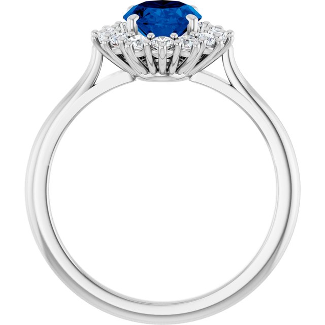 14K Yellow Or White Gold Oval Polished Lab-Grown Gem And 1/3 Ctw Lab-Grown Diamond Ring