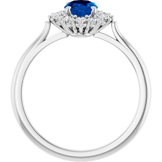 14K Yellow Or White Gold Oval Polished Lab-Grown Gem And 1/3 Ctw Lab-Grown Diamond Ring