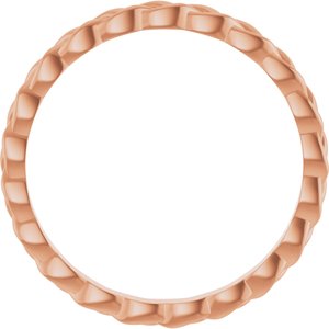 14K Yellow Or White Or Rose Gold Or Sterling Silver Or Platinum 2 mm Woven-Design Band
