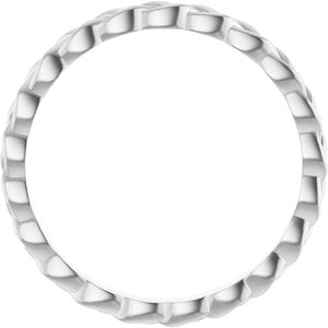14K Yellow Or White Or Rose Gold Or Sterling Silver Or Platinum 2 mm Woven-Design Band