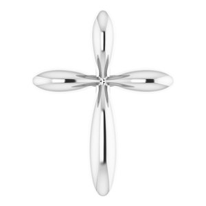 14K White Gold 10 X 7.72 Mm Polished Cross Pendant