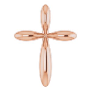 14K Rose Gold 10 X 7.72 Mm Polished Cross Pendant