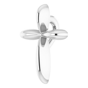14K White Gold 10 X 7.72 Mm Polished Cross Pendant