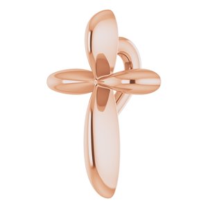 14K Rose Gold 10 X 7.72 Mm Polished Cross Pendant
