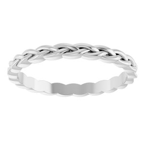 14K Yellow Or White Or Rose Gold Or Sterling Silver Or Platinum 2 mm Woven-Design Band