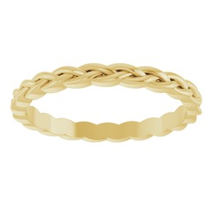 14K Yellow Or White Or Rose Gold Or Sterling Silver Or Platinum 2 mm Woven-Design Band