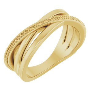 14K Yellow Gold Polished Freeform Ring Size 7