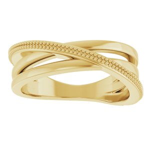14K Yellow Gold Polished Freeform Ring Size 7