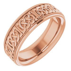 14K Yellow Or White Or Rose Gold Or Sterling Silver Or Platinum 6 mm Celtic-Inspired Band