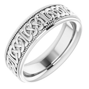 14K Yellow Or White Or Rose Gold Or Sterling Silver Or Platinum 6 mm Celtic-Inspired Band