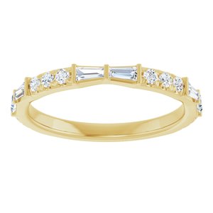 14K Yellow Gold Lab-Grown Diamond Tapered Baguette 3 X 1.5 X 1 Mm Lab-Grown Diamond Polished 3/8 Ctw Lab-Grown Diamond Anniversary Band Size 7