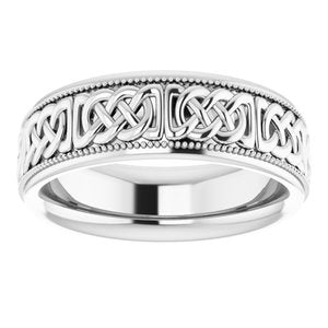 14K Yellow Or White Or Rose Gold Or Sterling Silver Or Platinum 6 mm Celtic-Inspired Band