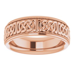 14K Yellow Or White Or Rose Gold Or Sterling Silver Or Platinum 6 mm Celtic-Inspired Band