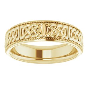 14K Yellow Or White Or Rose Gold Or Sterling Silver Or Platinum 6 mm Celtic-Inspired Band